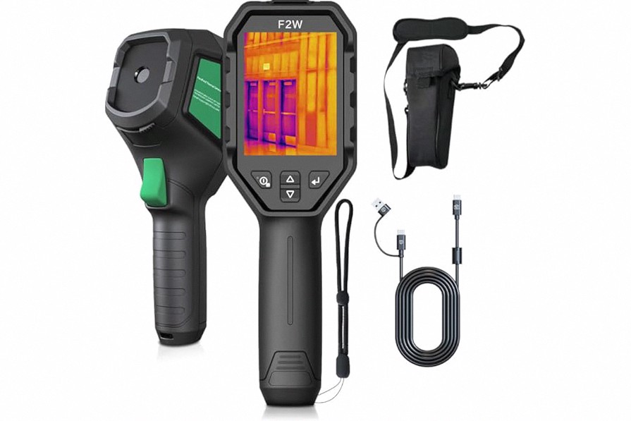 F2W Thermal Camera 640x480 Super Resolution, Thermal Imaging Camera 256x192 IR Resolution, IntellFault Intelligent Scene,3.2" Screen,25Hz,-4°F to 1022°F,App Image Transfer & PC Analysis,Case product image