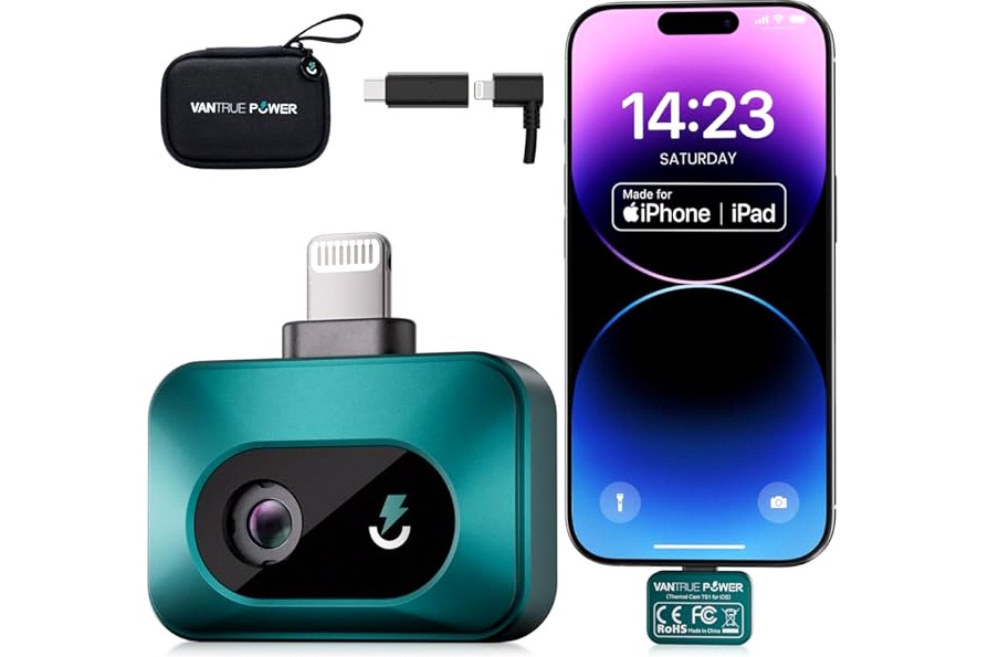 TS1 Infraed Cameras Thermal Imaging for iOS iPhone & iPad, 512x384 Super Resolution, Thermal Camera iPhone, Infraed Camera 25Hz, -4°F~1022°F Temp Range, Works for Smartphones and Tablets product image