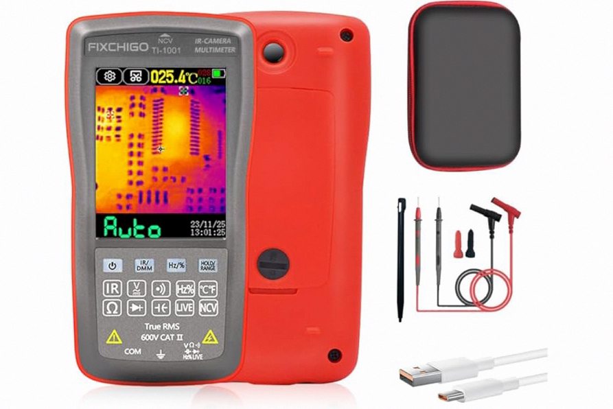 FIXCHIGO 2 in1 Thermal Imaging with 10000 Counts Multimeter Function Infrared Camera Pixels ISR240x240 Image Resolution 240x240 2.8 inch Touchscreen -20℃ to 550℃ Temperature Range 5 Color Palettes product image