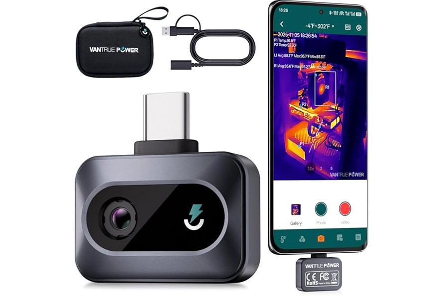 TS1 Thermal Camera for Android, Thermal Camera, 512x384 Super Resolution, Infraed Camera, 25Hz Refresh, Infraed Cameras Thermal Imaging -4°F~1022°F, Works for Smartphones and Tablets (not for iOS) product image