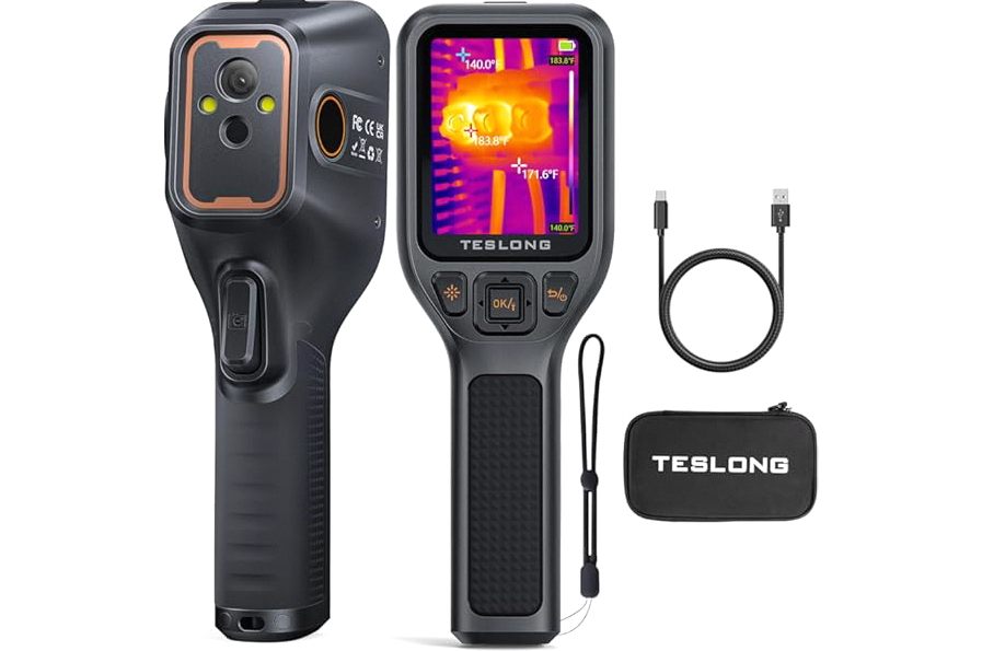 Teslong Thermal Imaging Camera, Super Resolution 240 x 180, 3.2" LCD Screen Handheld 25 HZ Refresh Rate Infrared Imager, 120 x 90 IR Resolution, Portable Carrying Case product image