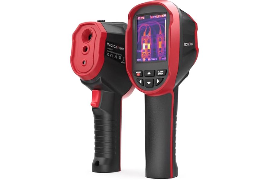 Thermal Camera, 240 x 240 TSIR Imaging Resolution, -4°F to 1022°F, 18-Hour Battery Life, 25Hz Mini Handheld Infrared Camera, 2.8" Screen, LED Lamp, 16 GB, Temp Alerts, Auto Shutdown, IP54 VectorPoint product image