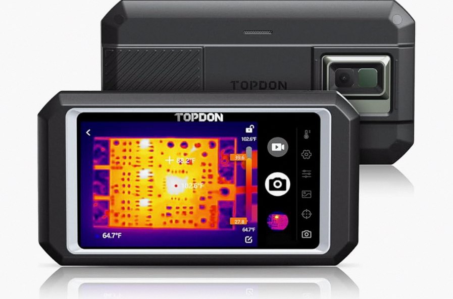 TOPDON TC003 256X192 IR Resolution 5" Touch Screen Thermal Imaging Camera with Secondary Analysis, Dual-Light Thermal Imager with Bluetooth and 2 MP Visual Camera, -4°F~1022°F product image